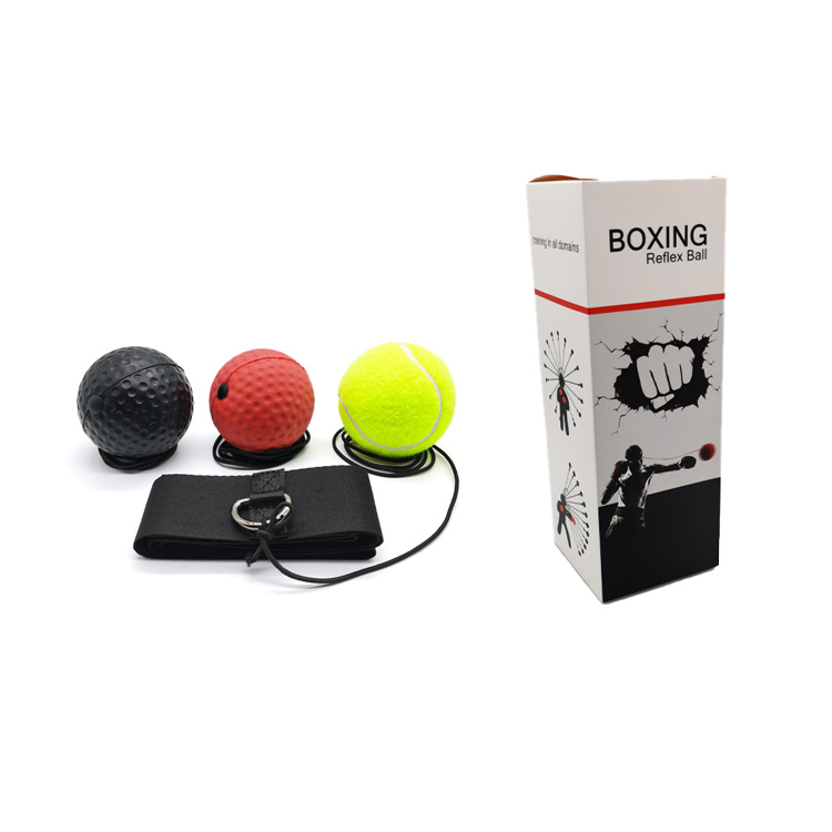 B3 3 Pack Boxing Reflex Ball Set Adjustable Headband, 3 Difficulty Head Mounted Punch Training Balls for All Levels