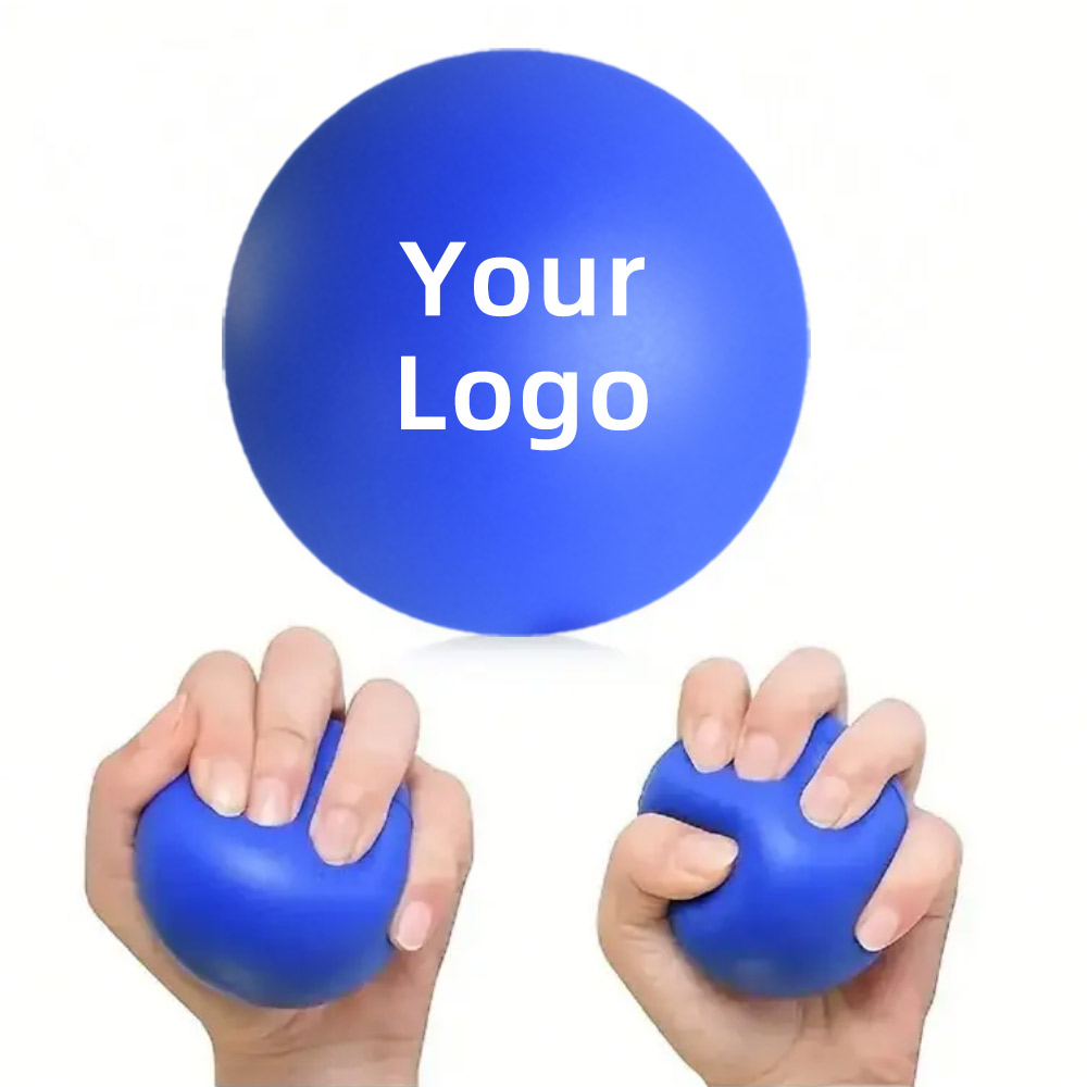 Custom Logo PU Round Hand Grip Ball 6cm 6.3cm 7cm Multi Color Stress Relief Squeeze Hand Exercise Ball
