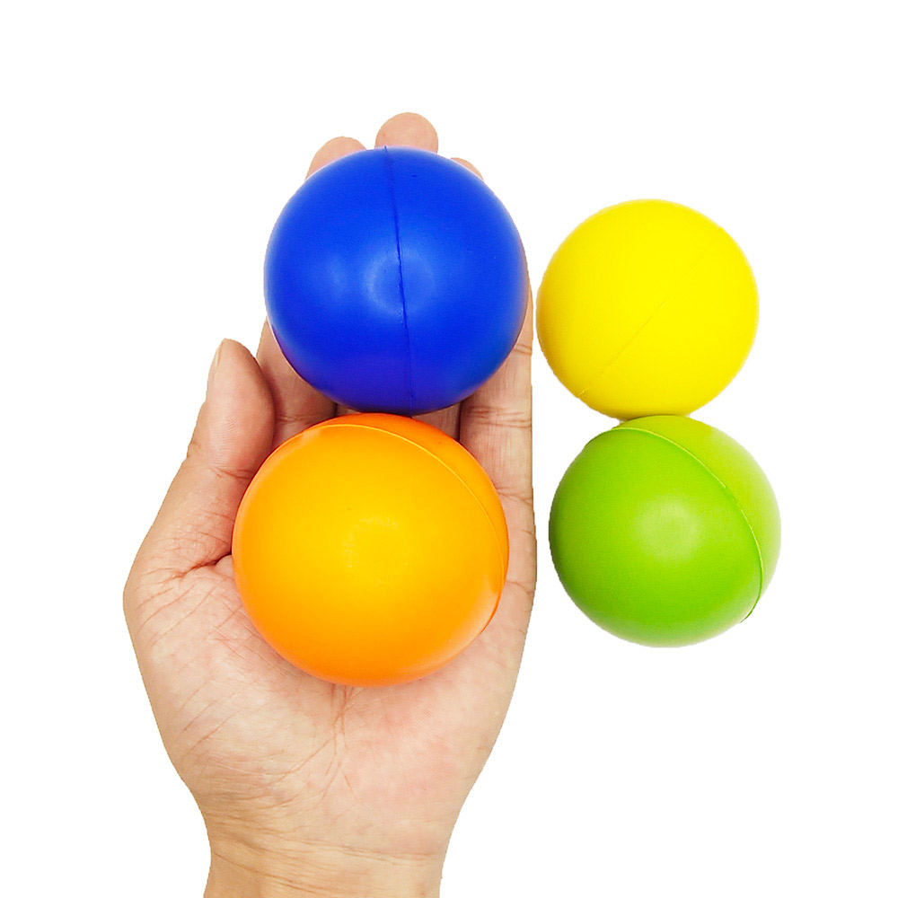 Custom Logo PU Round Hand Grip Ball 6cm 6.3cm 7cm Multi Color Stress Relief Squeeze Hand Exercise Ball