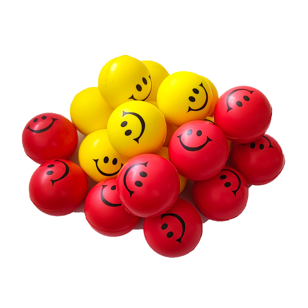 Custom Logo PU Round Hand Grip Ball 6cm 6.3cm 7cm Multi Color Stress Relief Squeeze Hand Exercise Ball