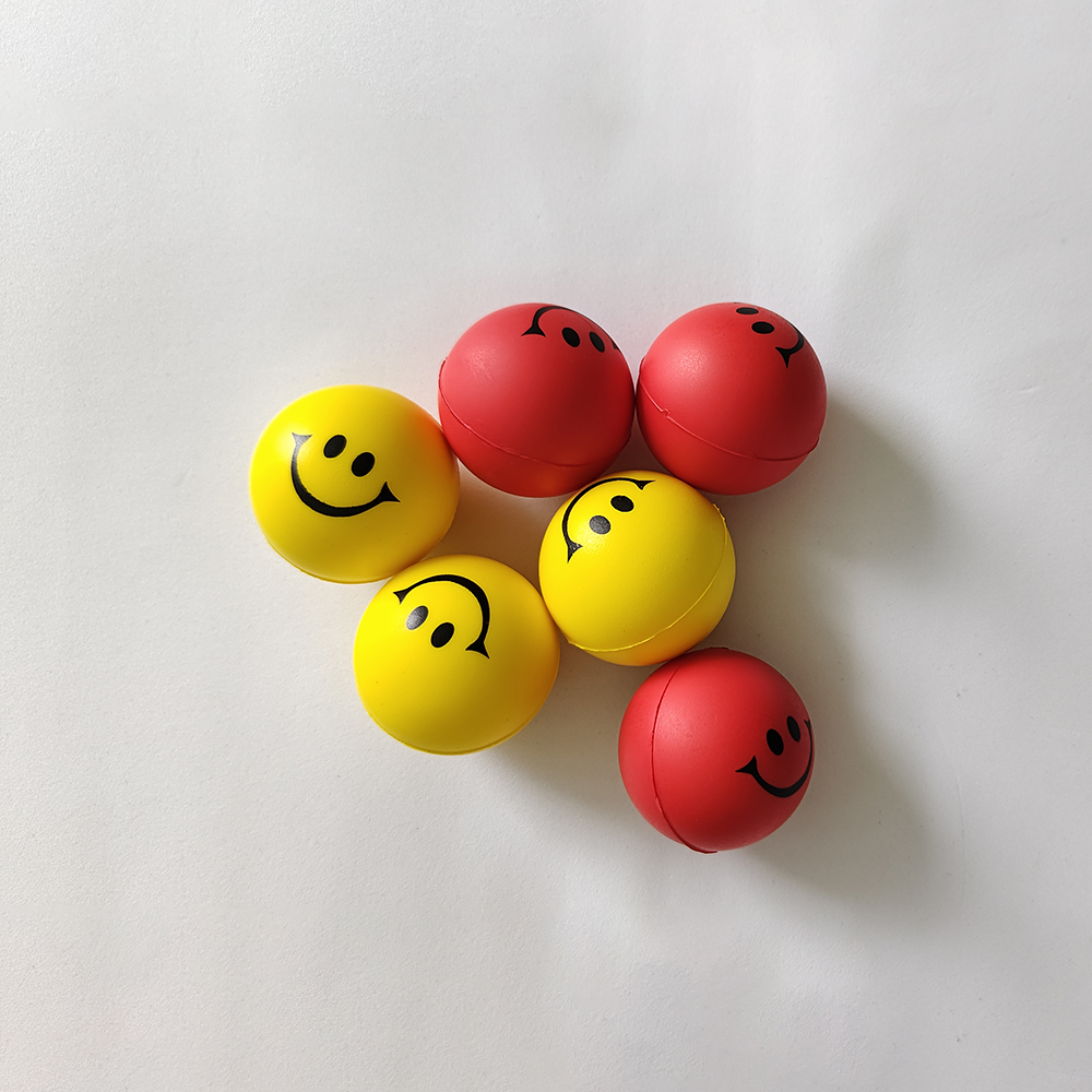 Custom Logo PU Round Hand Grip Ball 6cm 6.3cm 7cm Multi Color Stress Relief Squeeze Hand Exercise Ball