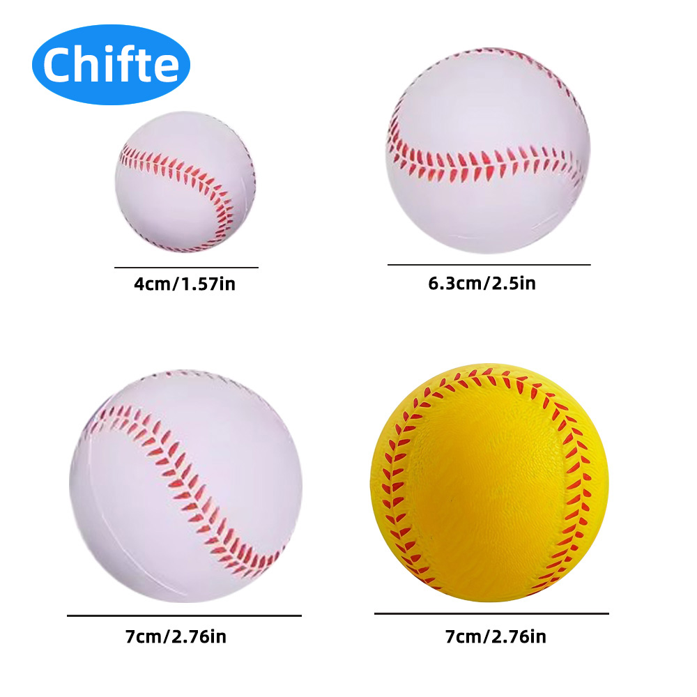 Baseball Shaped PU Hand Grip Ball 4cm 6.3cm 7cm Custom Color & Custom Logo Stress Relief Squeeze Ball