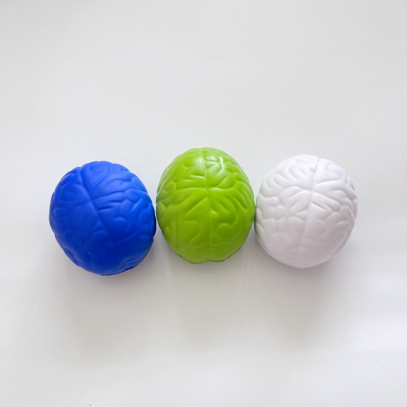 Brain Shaped PU Stress Squeeze Ball Custom Color & Custom Logo Hand Grip Training Ball
