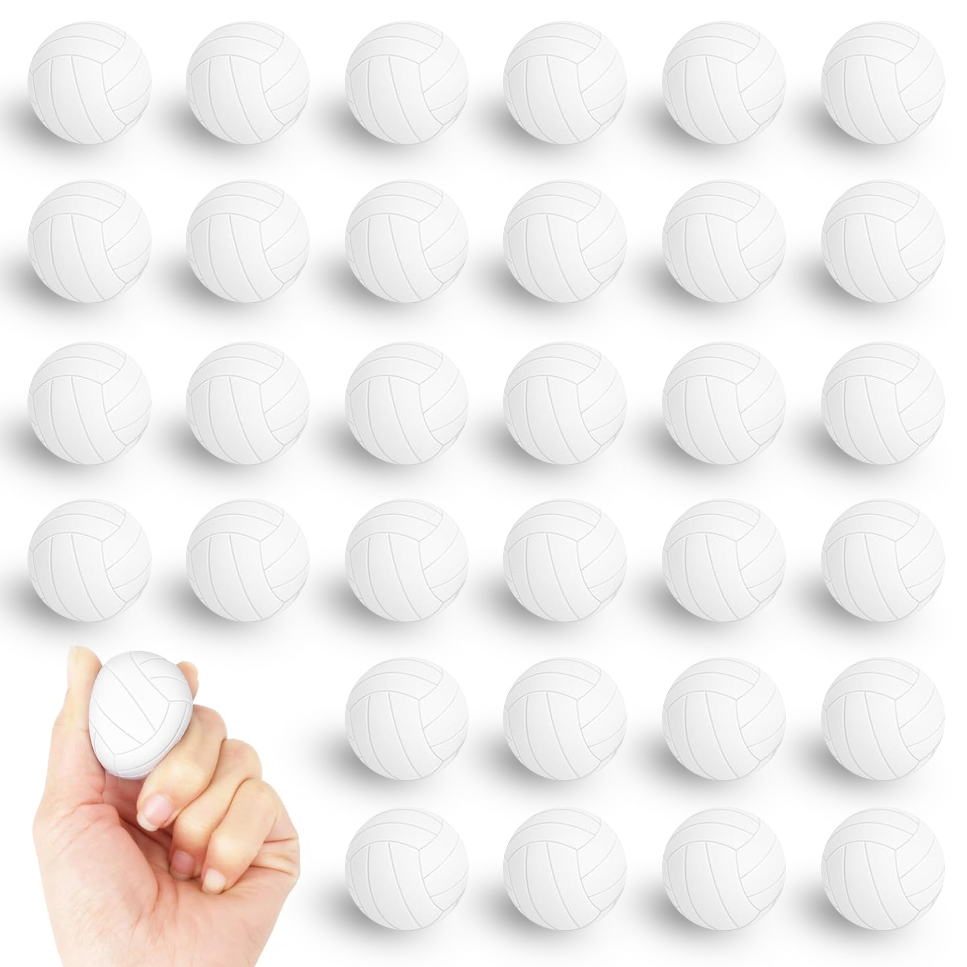 4cm Mini Volleyball Shaped PU Stress Squeeze Ball Custom Color & Custom Logo Sports Hand Grip Exercise Ball