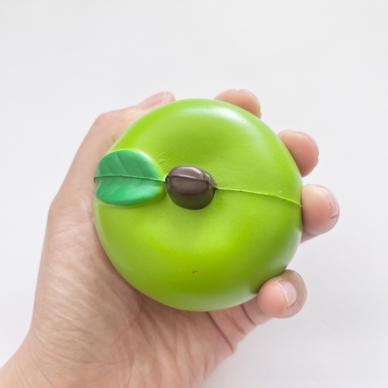 7cm Apple Shaped PU Stress Squeeze Ball Custom Color & Custom Logo Hand Grip Exercise Ball