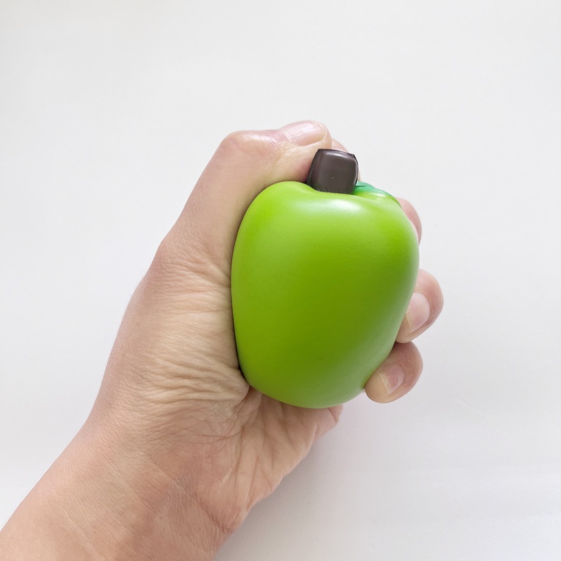 7cm Apple Shaped PU Stress Squeeze Ball Custom Color & Custom Logo Hand Grip Exercise Ball