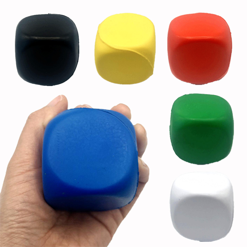 5.2cm Dice Shaped PU Stress Squeeze Ball Custom Color & Custom Logo Hand Grip Training Ball