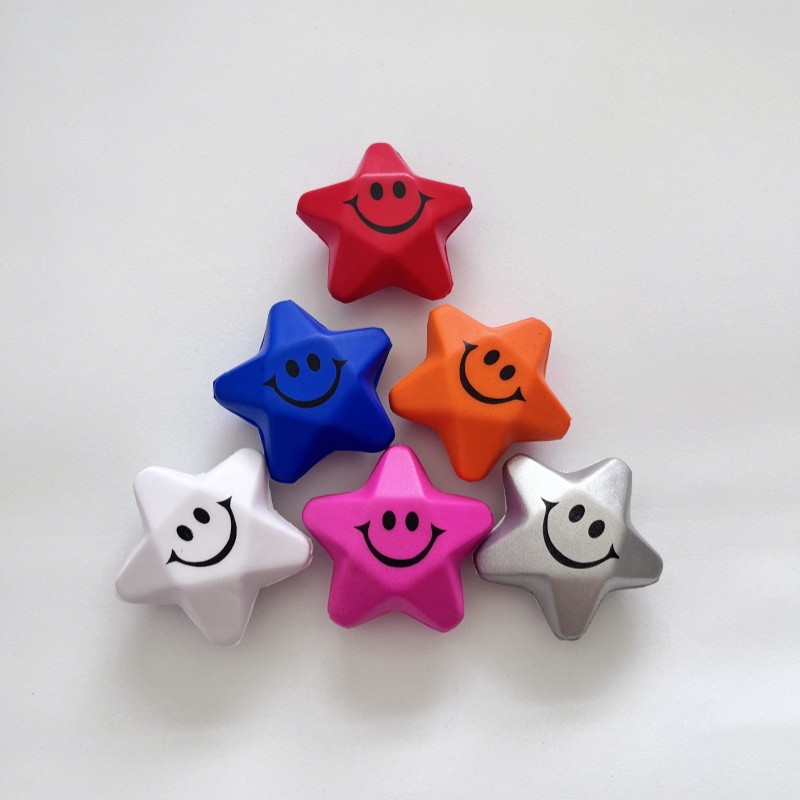 5.2cm/7.8cm Star Shaped PU Stress Squeeze Ball Custom Color & Custom Logo Hand Grip Exercise Ball