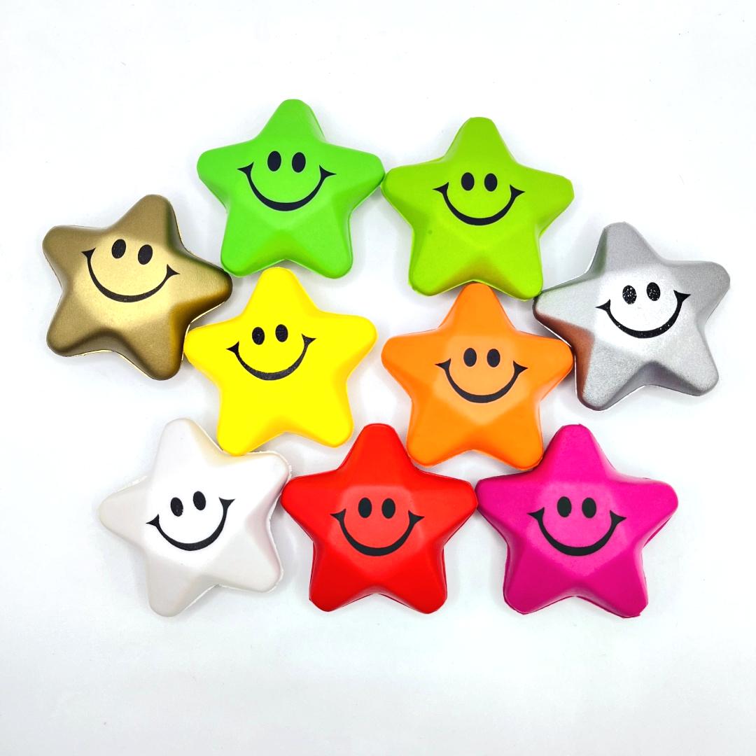 5.2cm/7.8cm Star Shaped PU Stress Squeeze Ball Custom Color & Custom Logo Hand Grip Exercise Ball